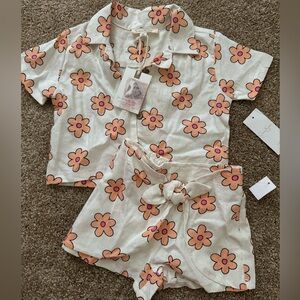 Jessica Simpson matching set - toddler set - girls flower set